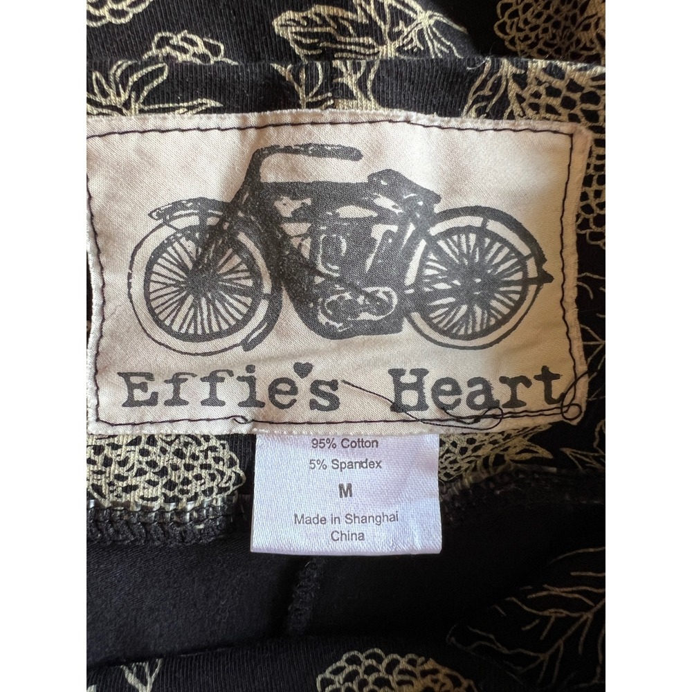 Effie's Heart Black Raspberry Print Cotton Jersey Flare Skirt Pockets Medium - Picture 6 of 9